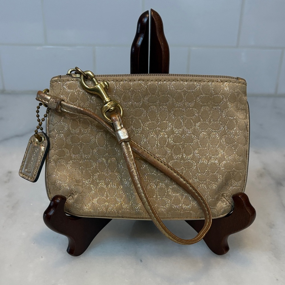 Coach Gold Wristlet Clutch